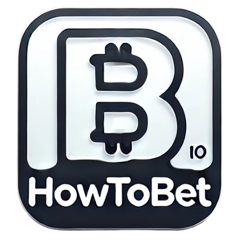 How To Bet site logo shows an uppercase B in the style of crypto Bitcoin