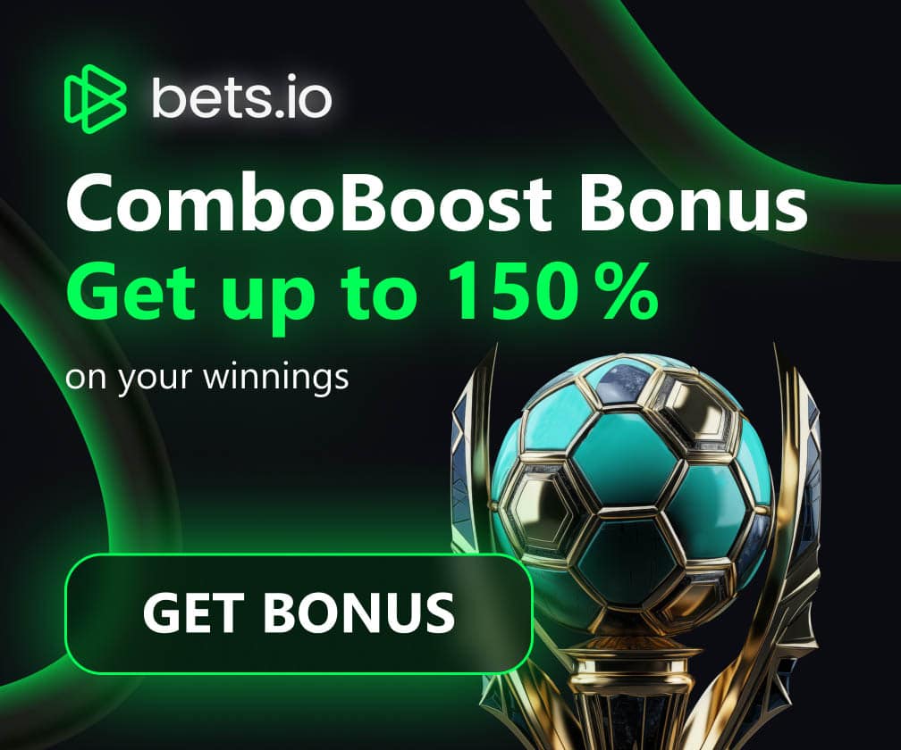 a 150% combo bonus for accumulators at bets.io