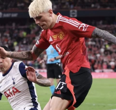 Man United's Garnacho in the Europa League final.